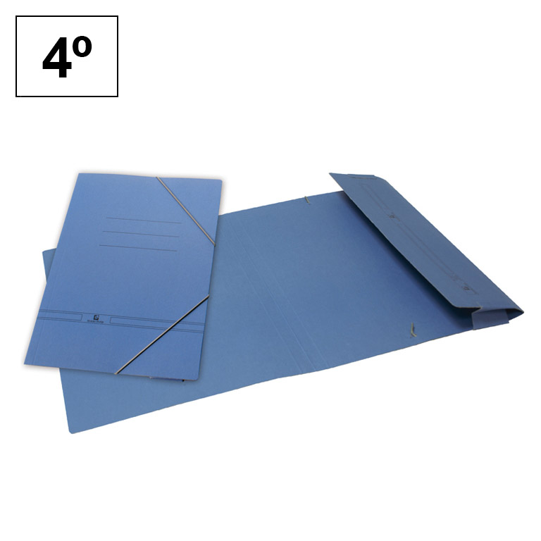 CARPETA CON GOMAS MAKRO PAPER CUARTO CON BOLSA CARTON PINTADO AZUL