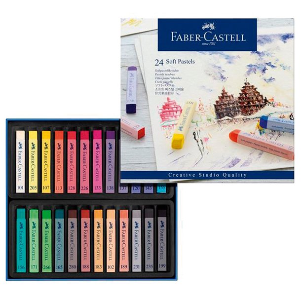 CERAS PASTELES BLANDOS FABER-CASTELL CREATIVE STUDIO 24 COLORES