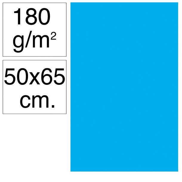 CARTULINA CAMPUS 500X650 MM 180 GRAMOS COLOR AZUL MALDIVAS