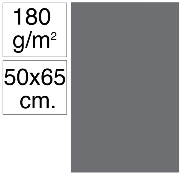 CARTULINA CAMPUS 500X650 MM 180 GRAMOS COLOR GRIS OSCURO