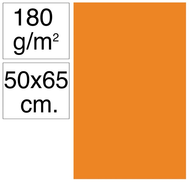 CARTULINA CAMPUS 500X650 MM 180 GRAMOS COLOR NARANJA