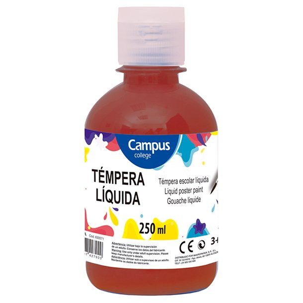 TÉMPERA LIQUIDA CAMPUS COLLEGE BOTE 250ML COLOR MARRÓN