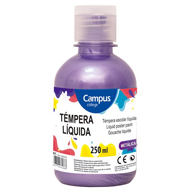 TÉMPERA LIQUIDA CAMPUS COLLEGE BOTE 250ML COLOR VIOLETA METALIZADO