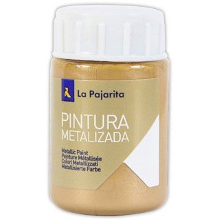 TEMPERA LATEX SATINADA LA PAJARITA BOTE 35ML COLOR ORO RICO