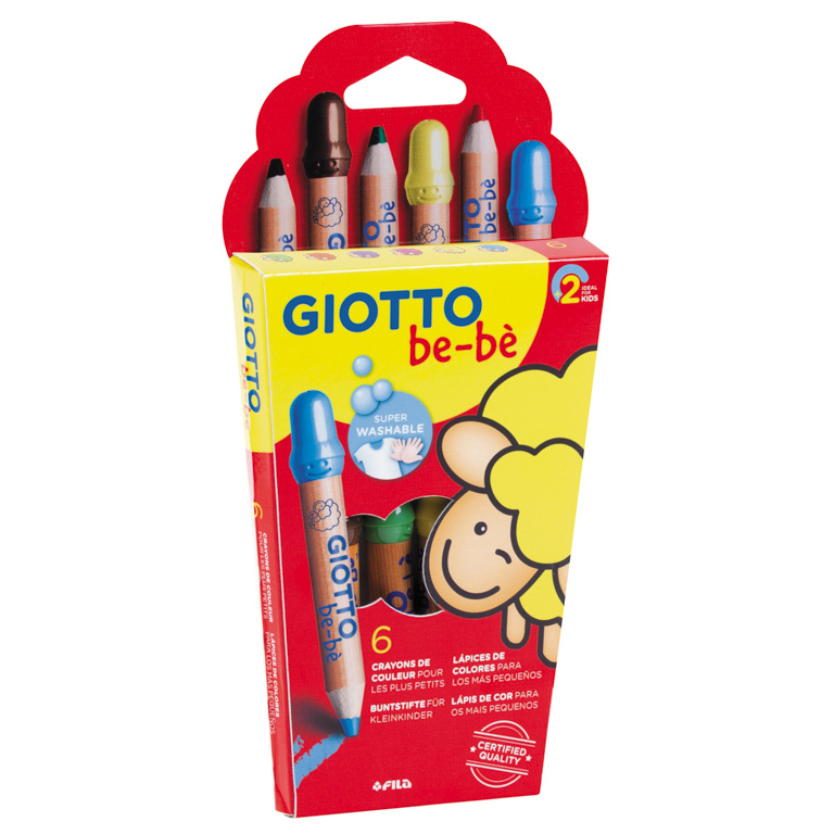 LÁPICES GIOTTO BE-BE 6 COLORES + SACAPUNTAS