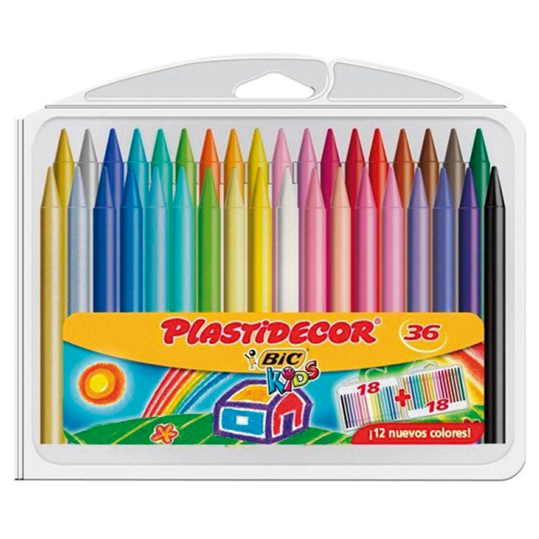 CERAS PLÁSTICAS BIC PLASTIDECOR KIDS 36 COLORES