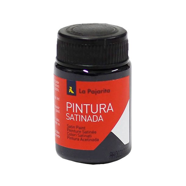 TEMPERA LATEX SATINADA LA PAJARITA BOTE 35ML COLOR NEGRO